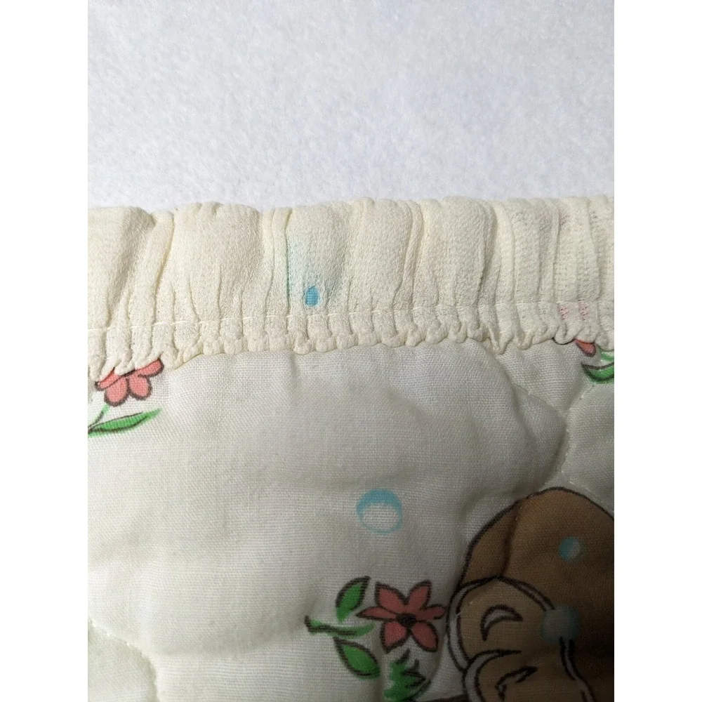 Vintage Baby Quilt Bears Bubbles Flowers 33x54 Inch‎